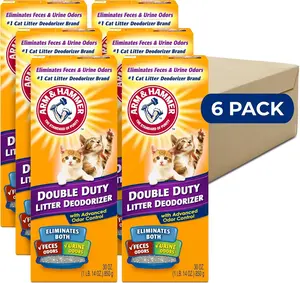ARM & HAMMER Cat Litter Deodorizer Double Duty, 30 oz, 6 Pack ARM & HAMMER Cat Litter Deodorizer Double Duty, 30 oz, 6 Pack
