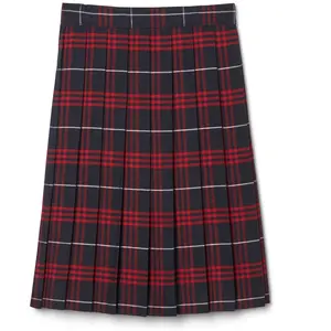 French Toast School Uniform Girls Below The Knee Plaid Pleated Skirt-Youth-NAVY RED PLAID-6