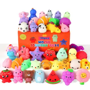 Squoomi 30PCS Mini Mochi Squishy Toys Kawaii Animal Stress Relief Sensory Party Favor Set