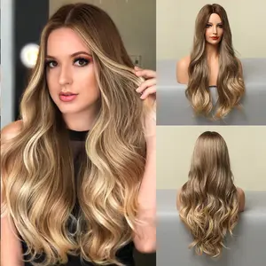 Ladies' Wig Center-Parted Gradual Golden Big Waves 5307 with Natural Looking Hair and Stylish Appearance