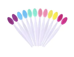 12 Pcs Smooth Silicone Pore Scrub Brush Set - Double-Sided Exfoliating Scrubber, Facial Cleansing Tool for Lip & Nose, Blackhead Remover Suitable for All Skin Types