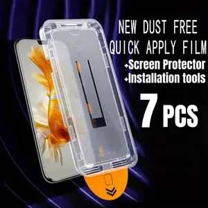 7pcs Tempered Glass Screen Protector for Samsung S24U, S23U, S22, S22+, S21, Shatterproof and Anti-Fingerprint, Easy One-Click Installation