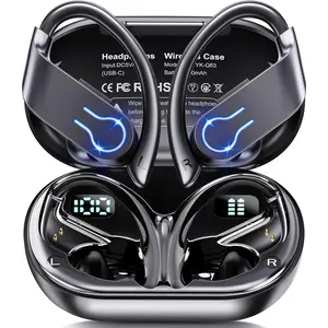 Wireless In-ear Design Earphone, Bluetooth-compatible 5.3 Earbuds with ENC Mic, Stereo Sports Headphones with Earhooks, Waterproof Earbuds for Running, Music