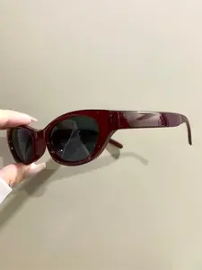 Narrow Frame Cat Eye Glasses, Fashion Futuristic Retro Style, Unisex Decorative Eyewear, Trendy Eyeglasses for Men & Women, Stylish Glasses