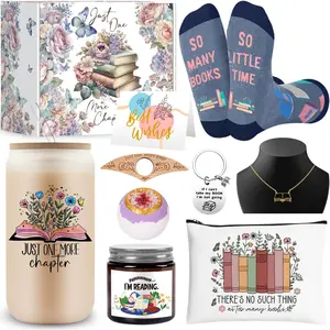 Ultimate Book Lover Bundle – Cozy Reader Gift Set with Glass Cup, Candle, Socks & Bookish Accessories