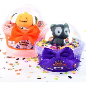 FINOCLAY Slime Kit for Kids 2 Pack Different Scented Squishy Slime with Glow in The Dark,Soft Stretchy Sensory Putty Toys with Kawaii Charms for Stress Relief, Birthday Party Favors for Boys Girls