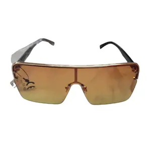 Light Brown Orange Tint oversized Sunglasses