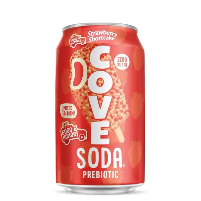 Cove x Strawberry Shortcake Prebiotic Soda Zero Sugar- 1 Can (12 Fl oz)