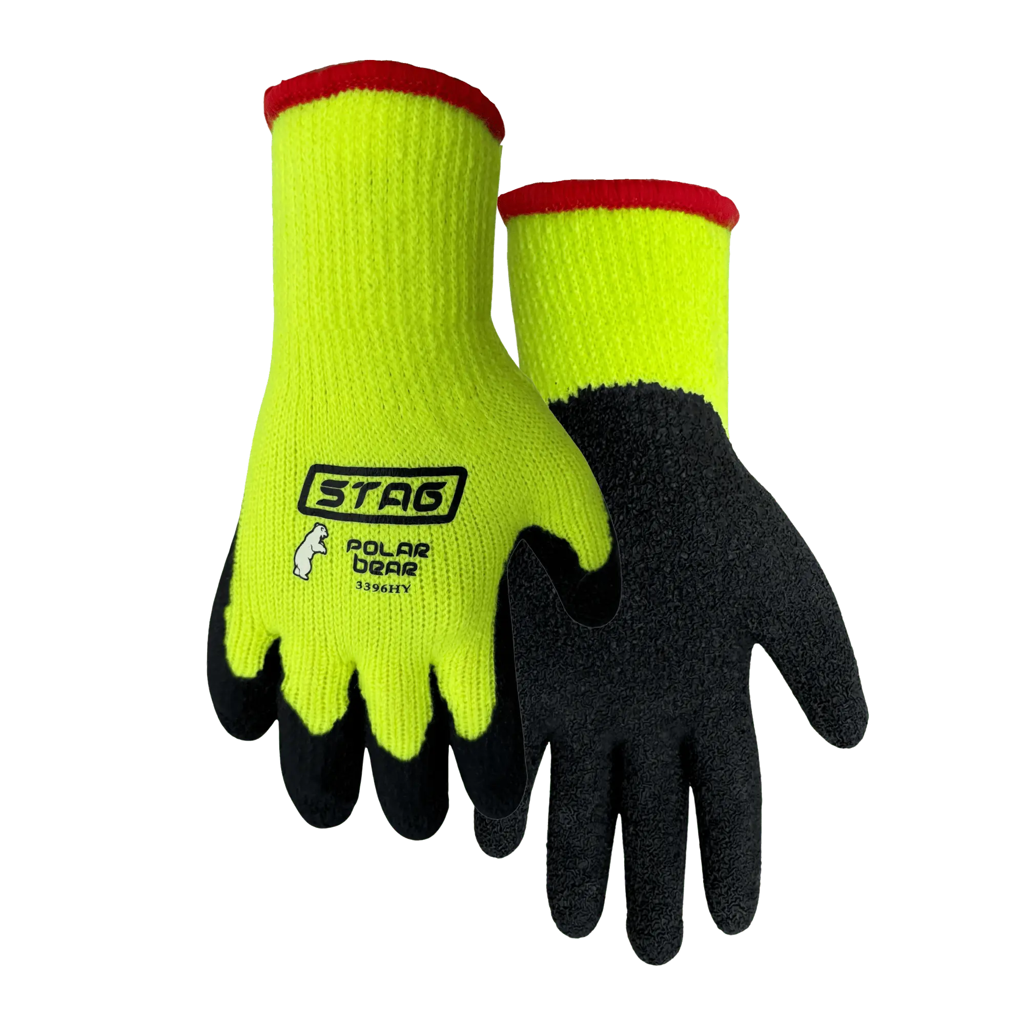 STAG Latex Material Black Work Safety Gloves, Model 3396HY, Pack of 2, Pack Of Two