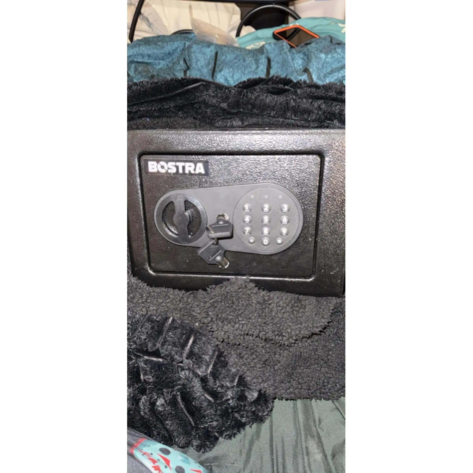 Bostra Digital Safe with Key Lock and Numeric Keypad for Secure Storage