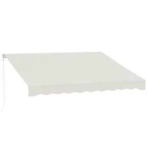 cream white motorized outdoor awning dual control design uv blocking shade for yard window and door coverage