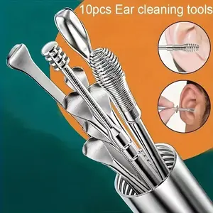 Ear Cleaning Tool, Earwax Removal Kit, Stainless Steel Rotating Spoon, Daily Care Cleaning Tools, Home Use, Essential Gadget