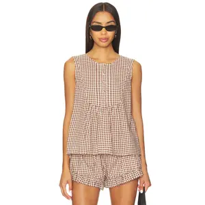 Posse Callie Blouse in Petite Mocha Gingham