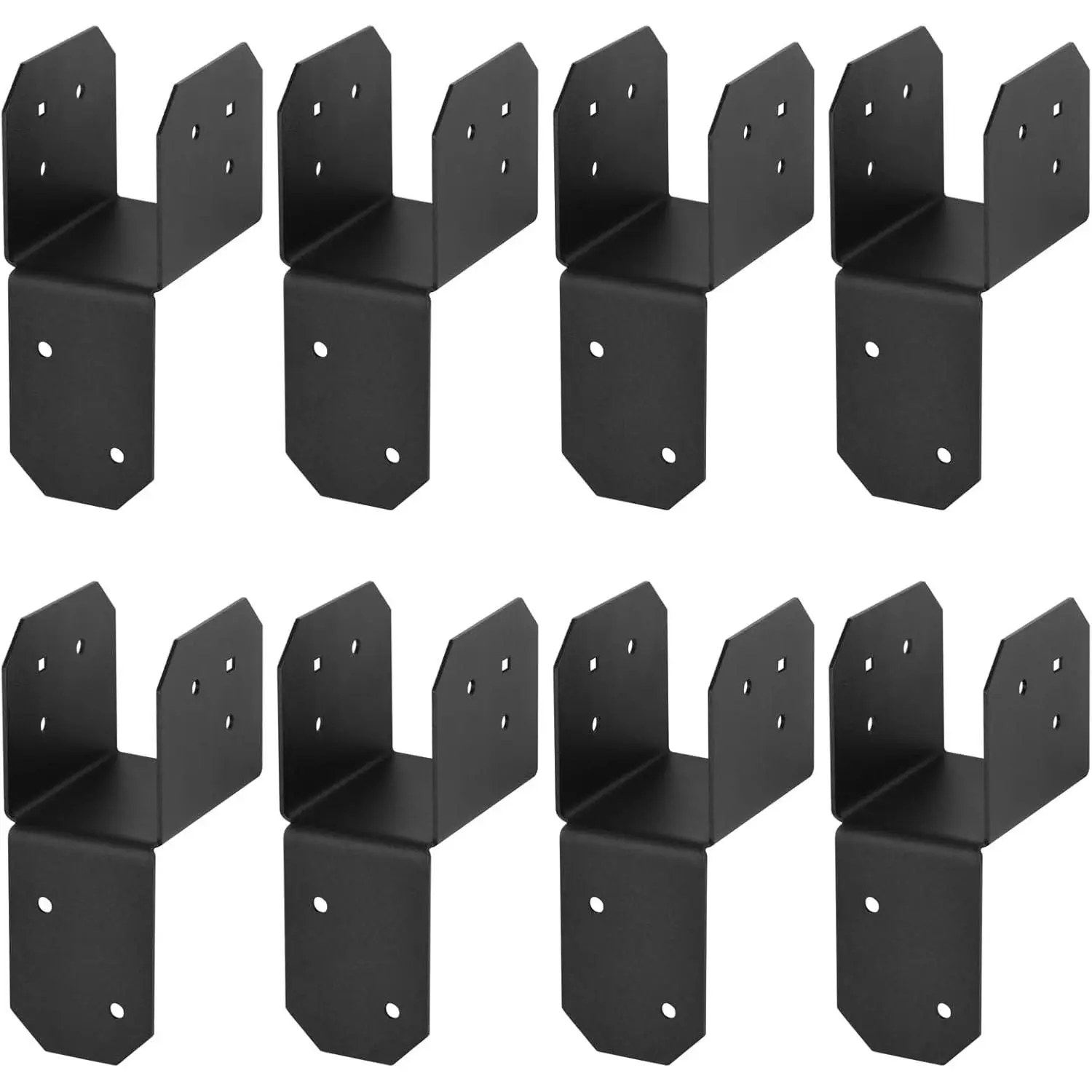 4 count 2x4, 2x6 Black  Caps Tie Bracket, Inner Width Actual 1-1/2", Joist Anchor Connector Hanger, 17 Gauge