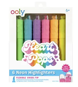 Heart Pops Neon Highlighters - Set of 6