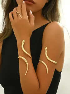 Fashion Simple Snake Design Cuff Bangle, Fashion Jewelry for Party, Daily Clothing Decor, Trendy All-match & Exquisite Jewelry for Birthday Gift, Stackable Bracelets, Fashionable Bangle
