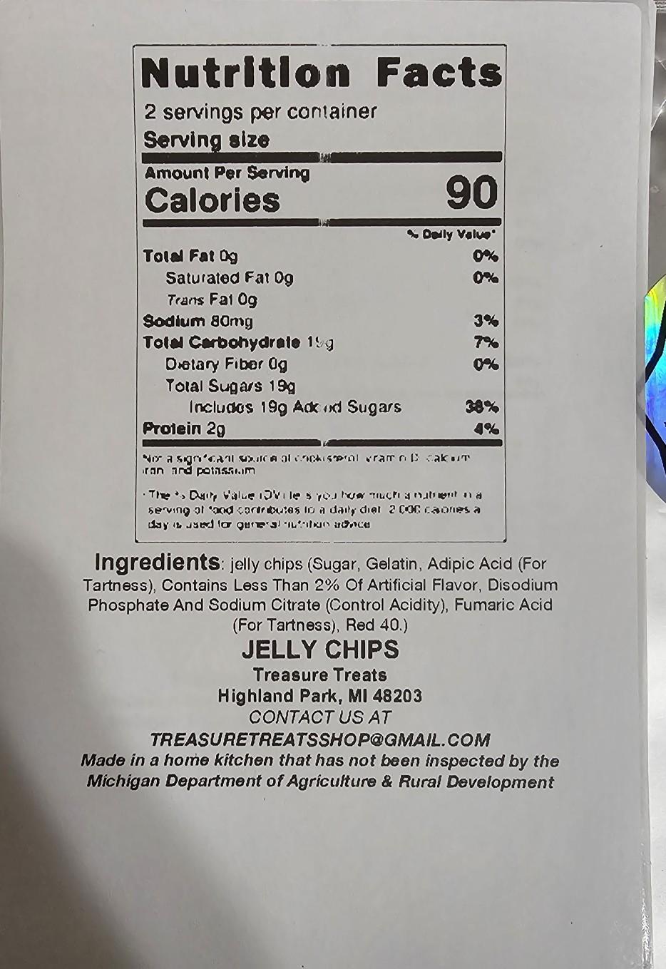 Jelly Chips Crispy Snack Flavorful Sweet Candy Bonbon