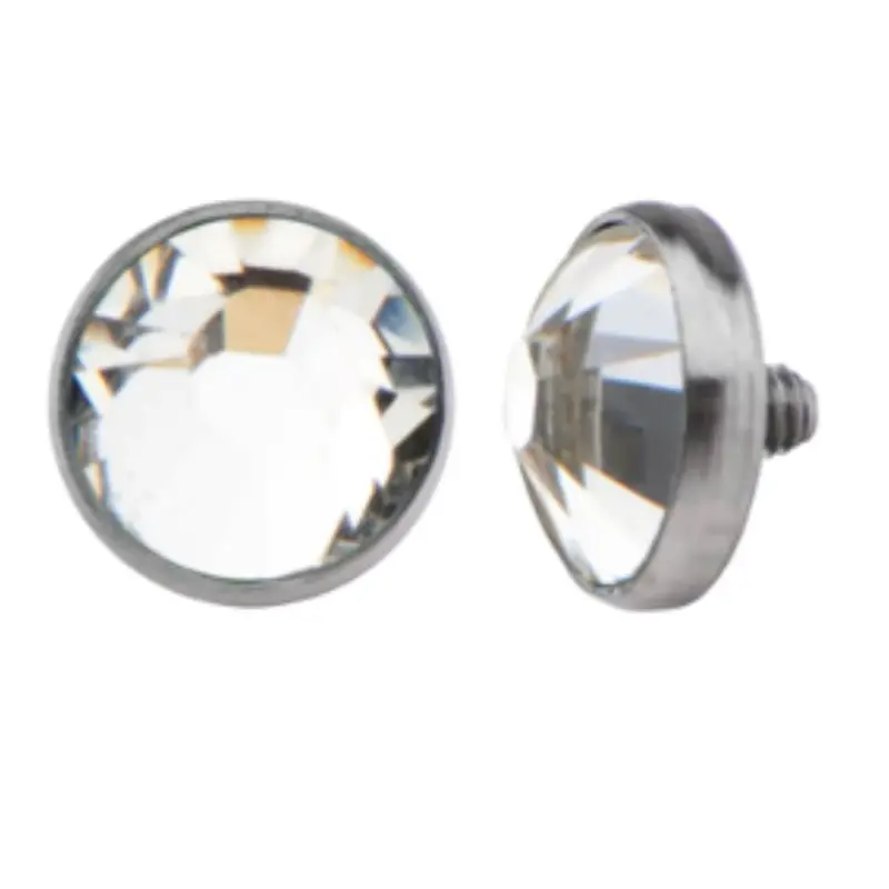 Invictus 14G Round CZ Titanium Threaded End