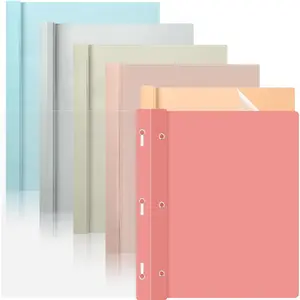 6 count Retro Plastic Report Covers with 3 Prongs Clear Front Presentation Folders 3 Prong Folders for Resume Portfolio Document Report Letter Proposal School Classroom Office Supplies ()