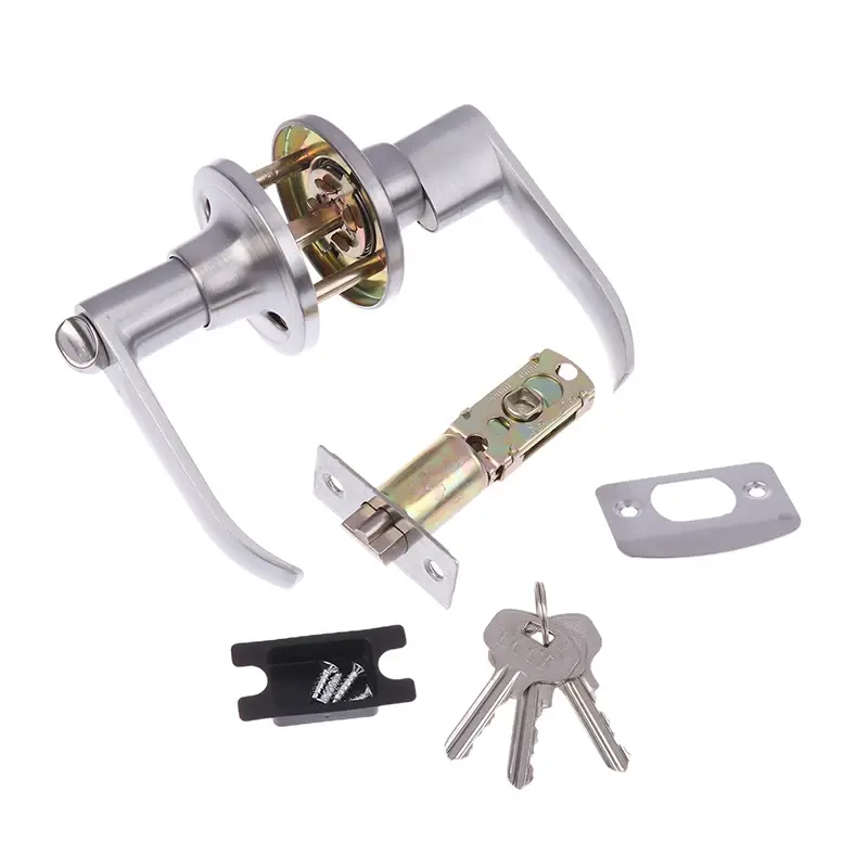 High-Grade Aluminum Alloy Room Door Handle Lock Three-Pole Spherical Knobs Door Lock Bedroom Bathroom Hardware Accessories JETTING