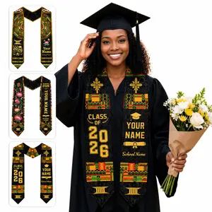 Custom African Flag Graduation Sash 2026, African Satin Graduation Stole, Class of 2026 Senior Sash, African Graduation Gift