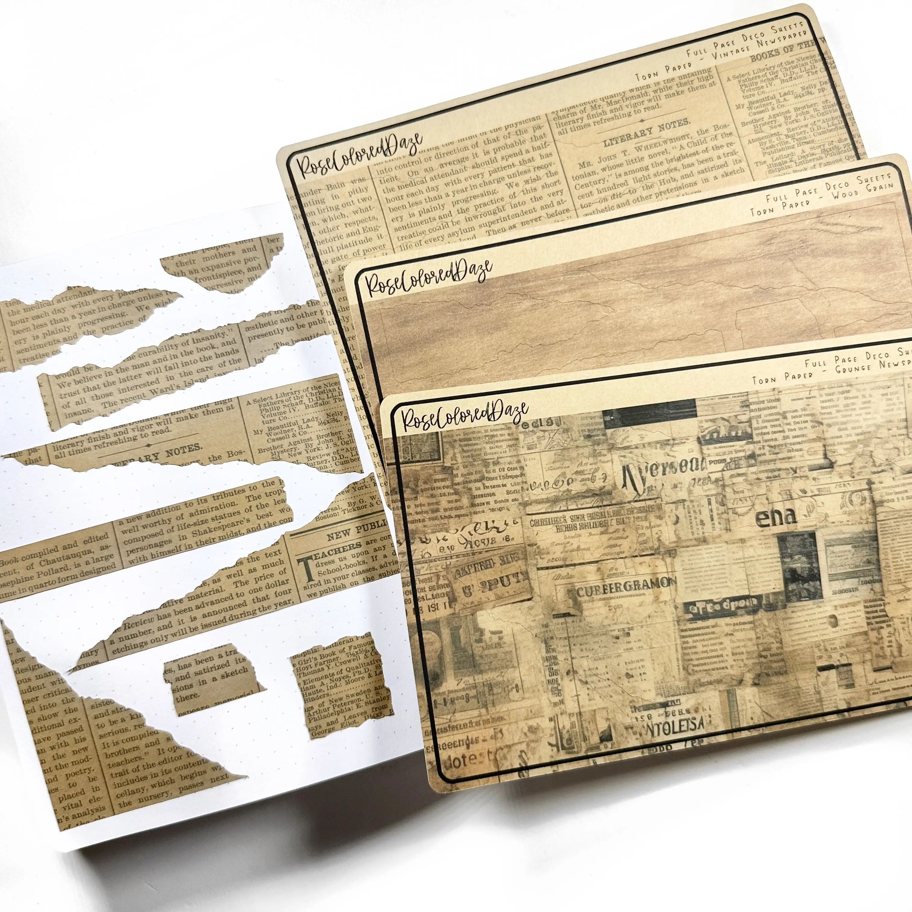 Craft Paper Sticker Sheets - Torn Paper