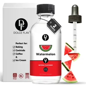 Dolce Flav Watermelon Extract 2oz Water Soluble Natural Flavoring for Beverages Baking & Gifting 2000+ Drops Dye-Free