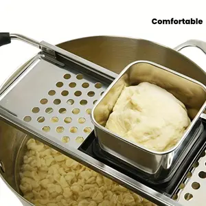 1 Set Stainless Steel Spaetzle Maker | Italian Pasta Machine with Comfort Grip, Manual Egg Noodle Maker for Home Use, Cheese Grater, Vegetable Cutter, Pasta Press, Potato Smasher, and Slicer