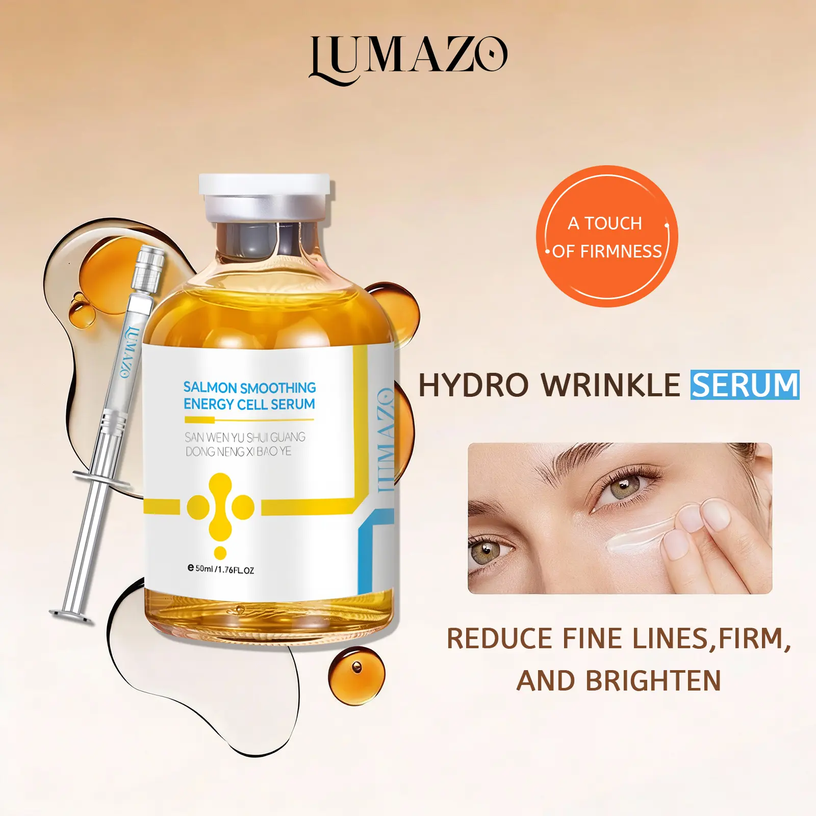 Salmon Face Serum for Radiant Skin and Anti-Wrinkle Support | Daily Facial Skincare to Moisturize and Revitalize Complexion, Hydrate, Anti Wrinkle Firming