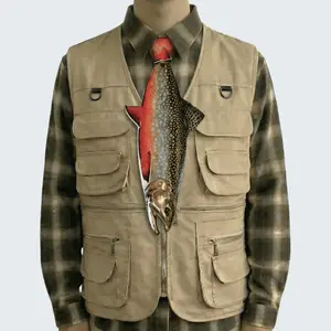 MUS627 3D Printed Brook Trout Fishing Tie - Realistic Fish Necktie for Fishermen & Anglers