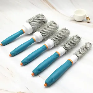 Professional Cylinder Aluminum Tube Hair Comb Set, 5 Counts Hair Combs for Blowing, Styling, and Detangling, Heatless Styling Tools for Home & Salon, Detangling Brush