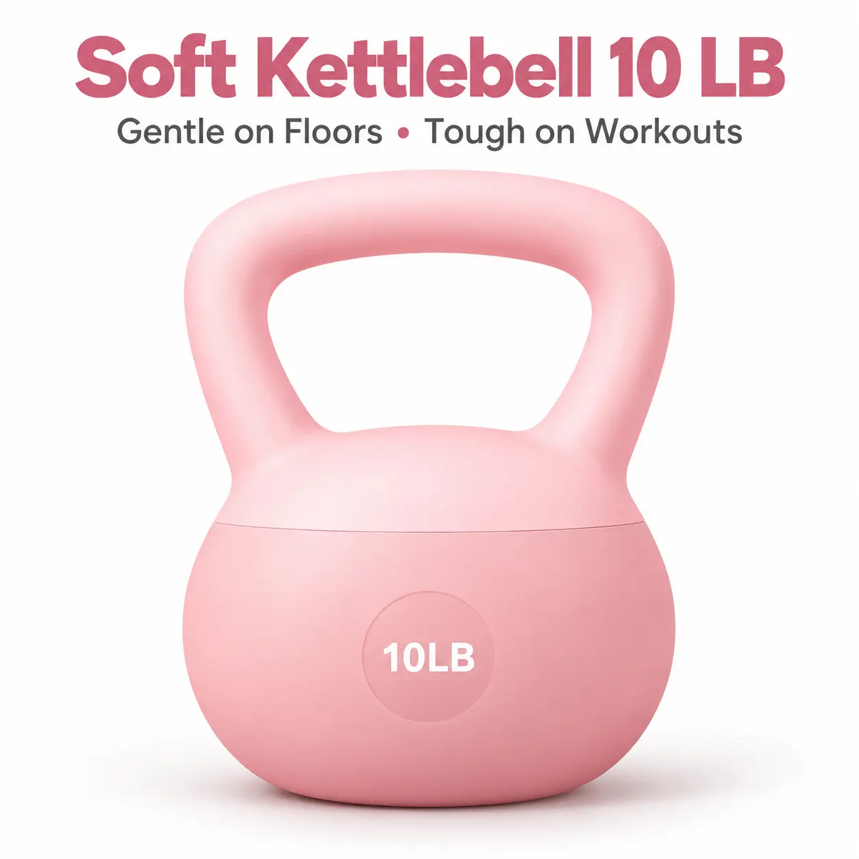 Soft Kettlebell 10LB for Women & Men Impact-Resistant Home Gym Weight with Wide Grip Handle for Strength Training, Glute Workout, Squats, Lunges & Functional Fitness