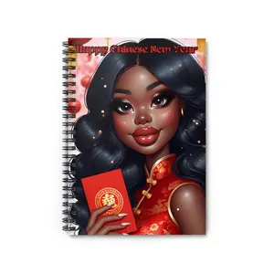 Happy Chinese New Year Spiral Notebook - Ruled Line, Chinese New Year Gift, Cute Stationery, Journal for Kids, Unique Writing Journal,