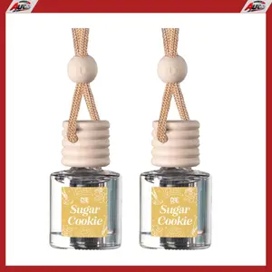 C&E Craft Co Hanging Car Air Freshener Diffuser 2 Pack, Long Lasting Fragrance Oil Car Freshener, Glass Bottle Auto Air Freshener, Made in USA (Sugar Cookie)