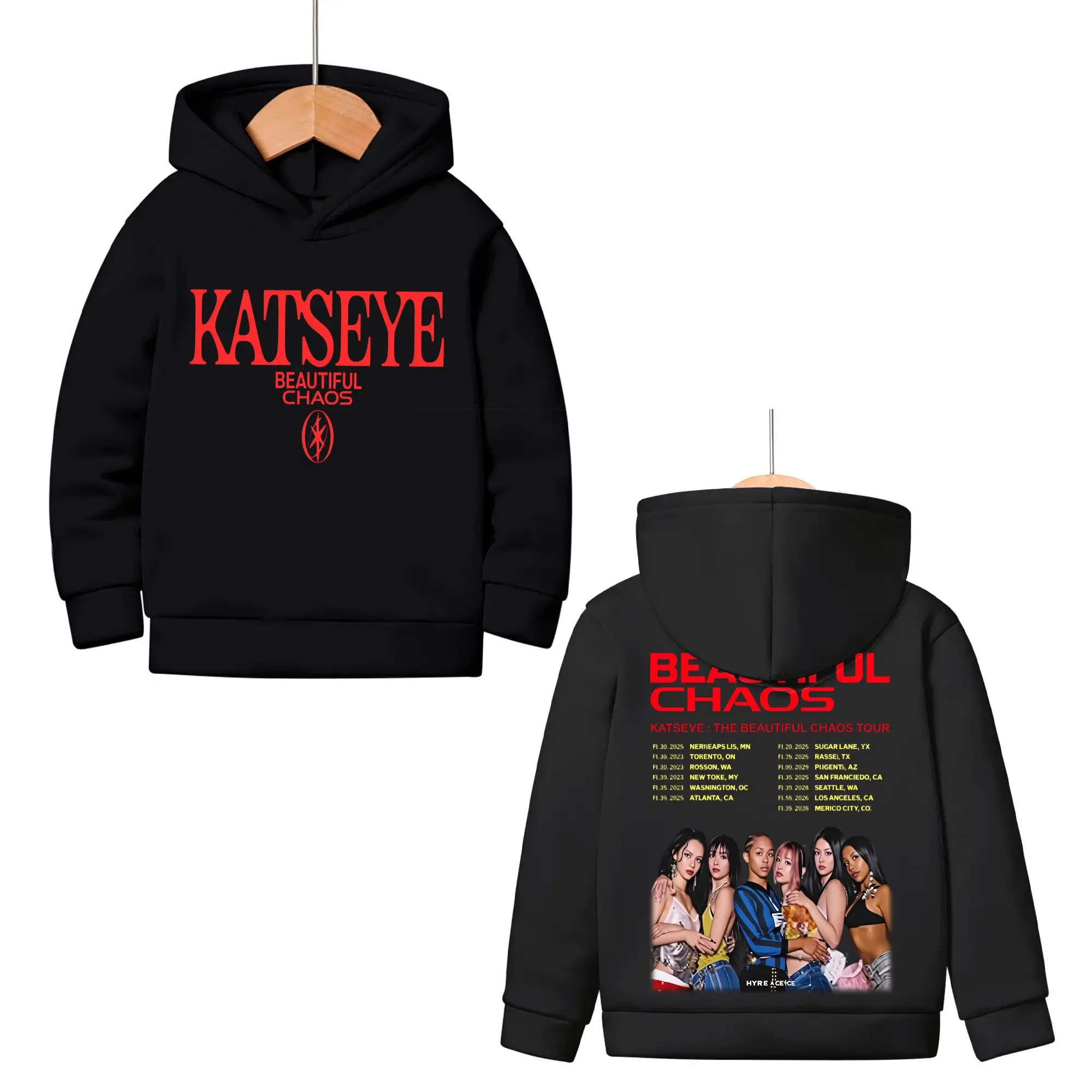 KATSEYE hoodie Katseye Merch Double-sided Graphic Sweatshirts Long Sleeve Hoodie  Group Graphic Y2K Hip Hop hoodie