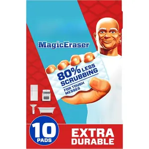 Magic Eraser, Extra Durable, Multi Purpose Cleaner, Shoe, Bathroom, Shower, and Car Window and Windshield Cleaner, Cleaning Pads, 10 Count