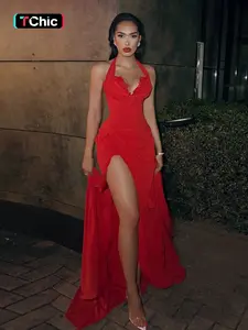 Lace Bra Cup Low Neck Halter Dress, Slim Fit, Elegant Backless Design, Perfect for Formal Parties & Special Occasions, Women's Fashion Clothing, Formal Wear, Womenswear