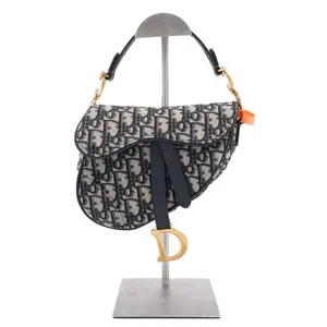 Pre-owned Dior Canvas Shoulder Bags Saddle Bag Mini Monogram JM PT064