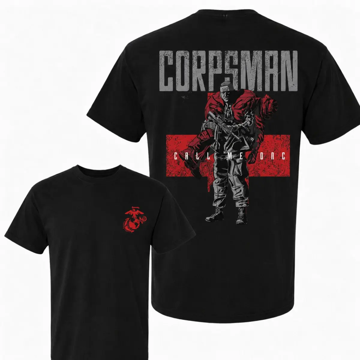 Corpsman Call Me Doc Shirt - USMC Corpsman Medic Graphic Tee, Military Medic T-Shirt, Marine Corps Hospital Corpsman Veteran Shirt, Tactical Military Gift, Comfort Colors