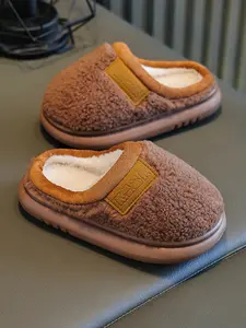 Home Slippers Autumn Winter Simple Fashion Casual Small Medium Large Boys Girls Students Indoor Warm Plush Fuzzy Warm Slippers