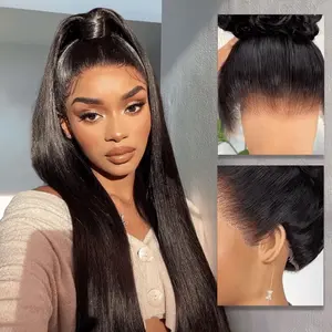 [Up to 55% off Today] Silky Straight Invisi Strap Snug Fit 360 Transparent Lace Frontal Bleached Knots Pre Cut Lace Optional Wig
