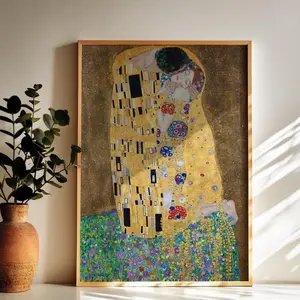 The Kiss Framed Wall Art, Living Room Wall Art, Bedroom Decor, Printable Artwork, Framed Wall Art, Vintage Wall Art, Framed Wall Decor