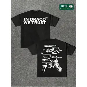 A High-Quality Men's Street T-Shirt, Which We Trust In Draco, Is Printed On Both Sides Of Firearms, A Must-Have Fashion Item For Inspirational Men, A Men's T-Shirt With Round Neck And Short Sleeves, Cotton Casual, Loose And Versatile,, Shortsleeve, Classi