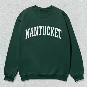 Nantucket Sweatshirt – Oversized Collegiate Crewneck, Preppy Unisex Sweater, Trendy Bachelorette Gift