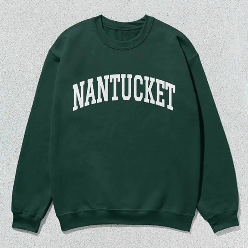 Nantucket Sweatshirt – Oversized Collegiate Crewneck, Preppy Unisex Sweater, Trendy Bachelorette Gift