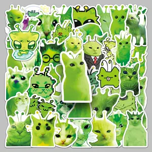 50pcs Alien Cat Funny and Cute Cat Series Stickers, Office Supplies and Notebook Accessories, Suitable for Scrapbooks, Diaries, Laptops, Water Bottles, Cars, Etc., Based on A Design Based on Belief, Graphic Decal