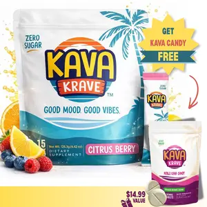 Kava Krave Citrus Berry Noble Kava Drink Mix – Kava Extract Powder Sticks, Alcohol-Free Social Beverage, Zero Sugar Calm Energy Drink