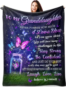 Granddaughter Gifts from Grandma,Granddaughter Gifts Blanket, Soft Comfortable Flannel, Great Granddaughter Gifts, Granddaughter Gifts from Nana, Birthday Gifts for Granddaughter Throw Blanket