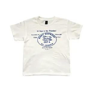 Retro Pony Express Baby Tee, Handmade Screen Print Graphic Tee, 90s Y2K Vintage Style