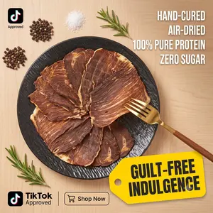 Giant Whole Muscle Beef Jerky Sheets - All Natural Healthy Savory Meat Snacks, Thick Cut High Protein Low Carb Crispy Dried Beef Slices, TikTok Approved Savory Snack